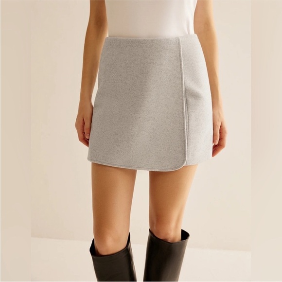 Commense Tweed Side-Zipper Mini Skirt Gray Size M NWT - Picture 1 of 5